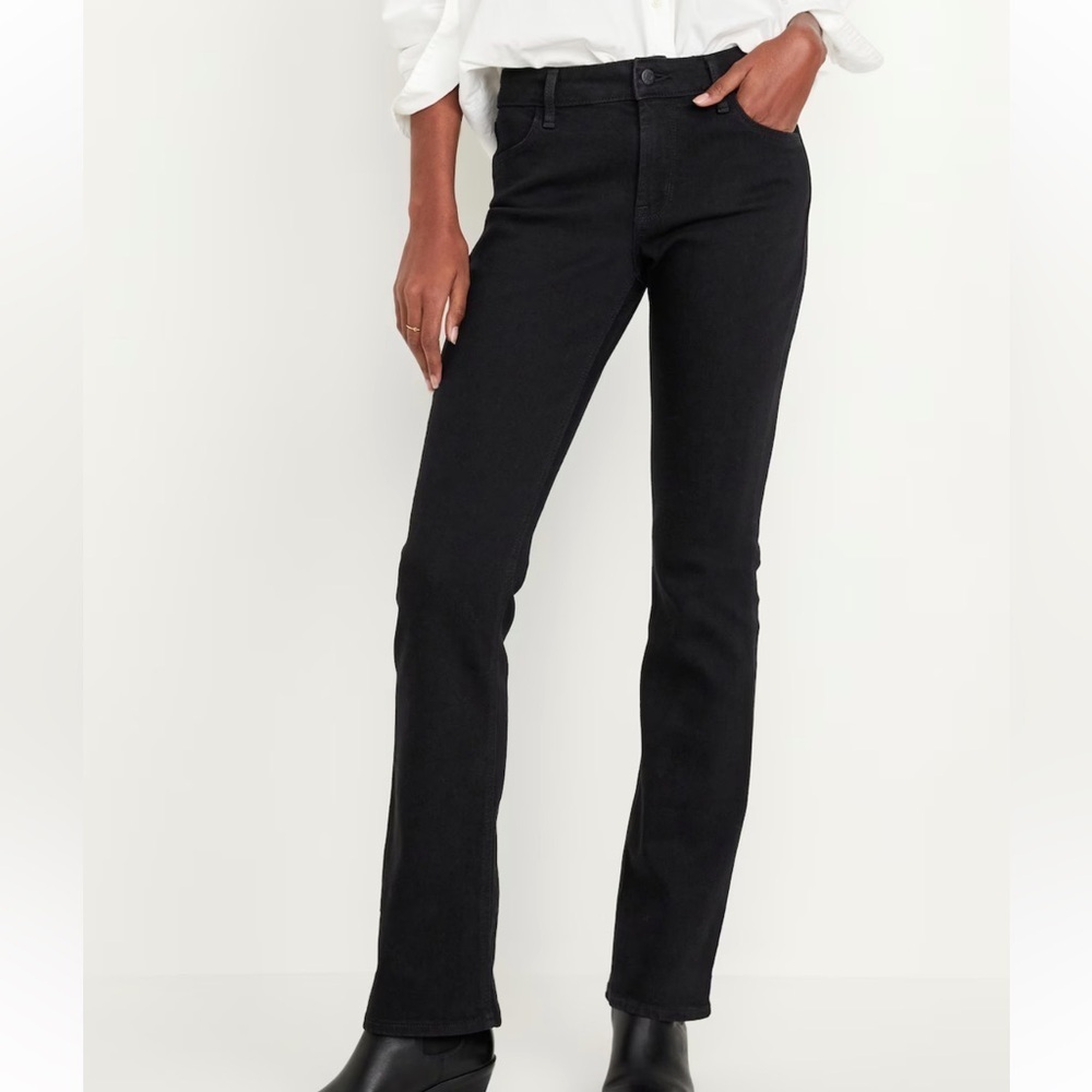 Old Navy Mid-Rise Wow Mr. Boot-Cut Jeans Black Jack